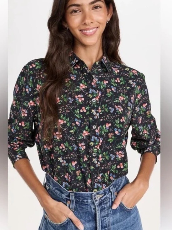 Hill House Tops - EUC Hill House Women’s The Malone Multi Color Floral Chic Collar Button-Up Shirt